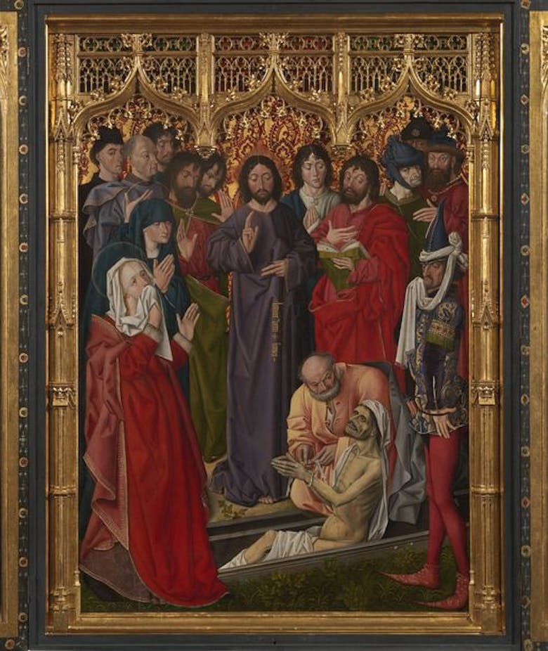 The restoration of Nicolas Froment's Triptych despicting the Raising of Lazarus
