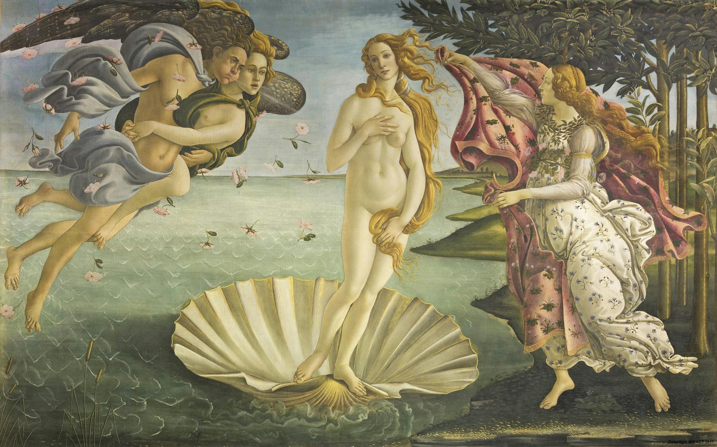 The birth of Venus by Botticelli  Artworks  Uffizi Galleries