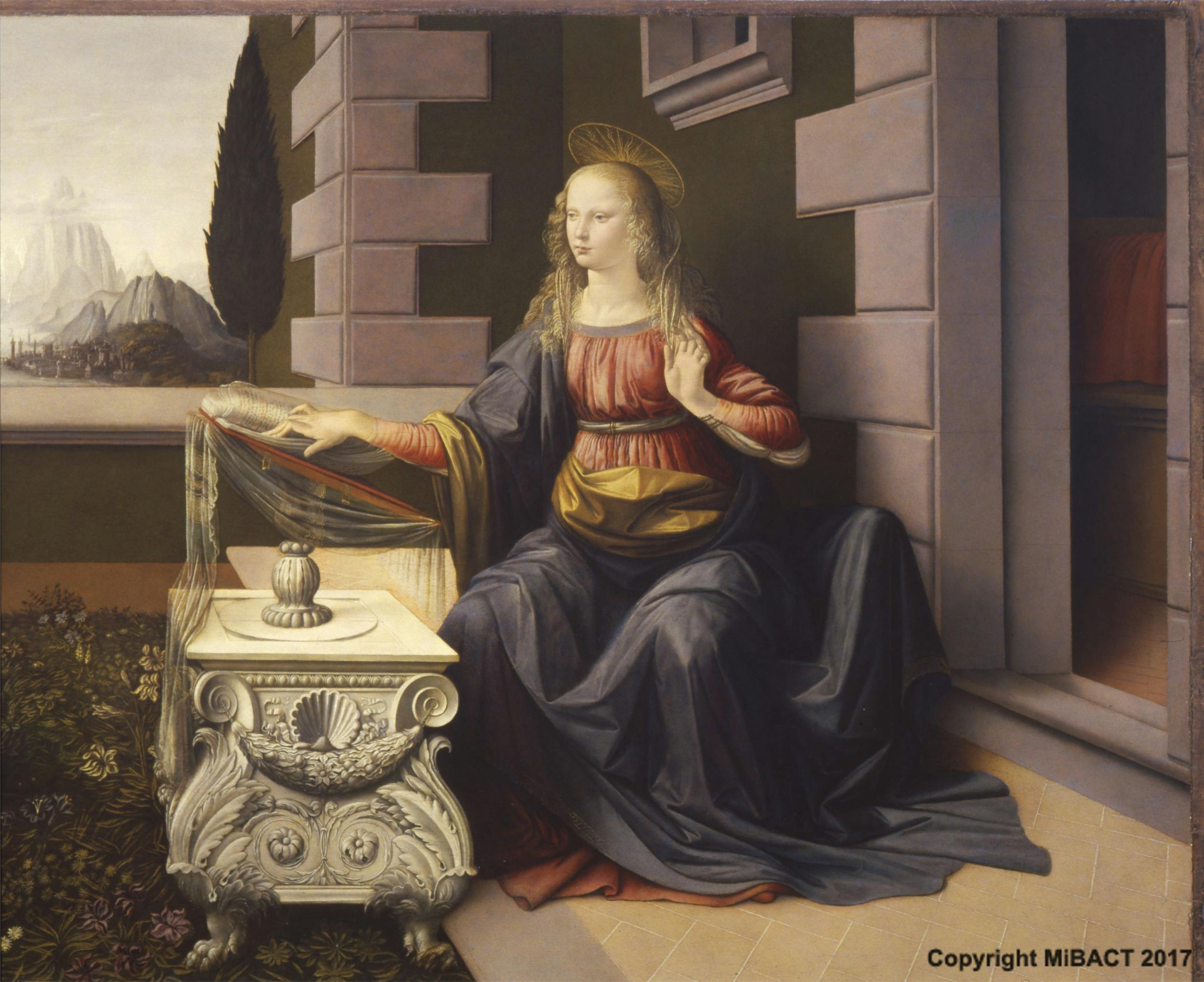 Annunciation by Leonardo da Vinci Artworks Uffizi Galleries