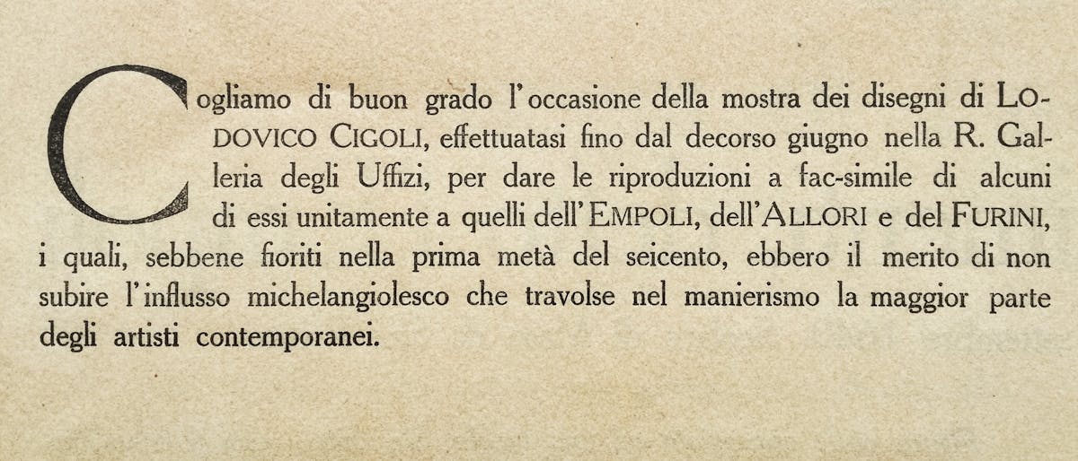 Incipit del testo di P. N. Ferri, Serie II, Fasc. I, "Portafoglio Olschki"