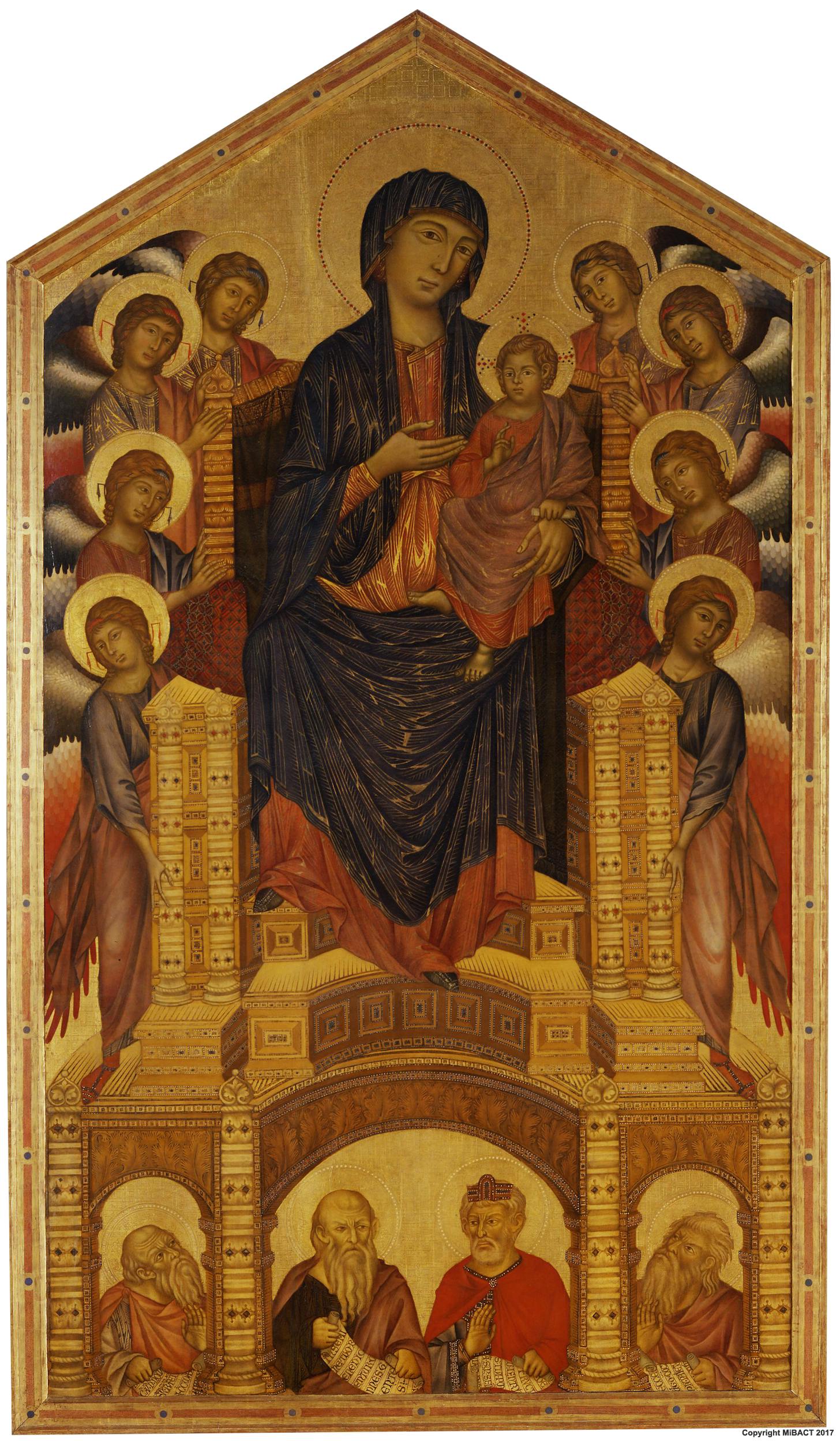 Virgin And Child Enthroned And Prophets Santa Trinita Maesta Artworks Uffizi Galleries