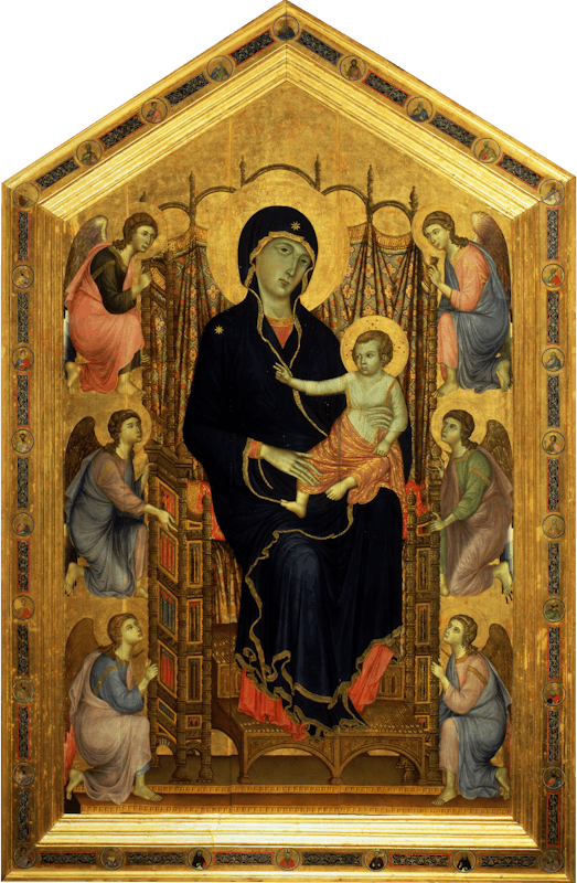 Virgin And Child Enthroned Surrounded By Angels Known As The