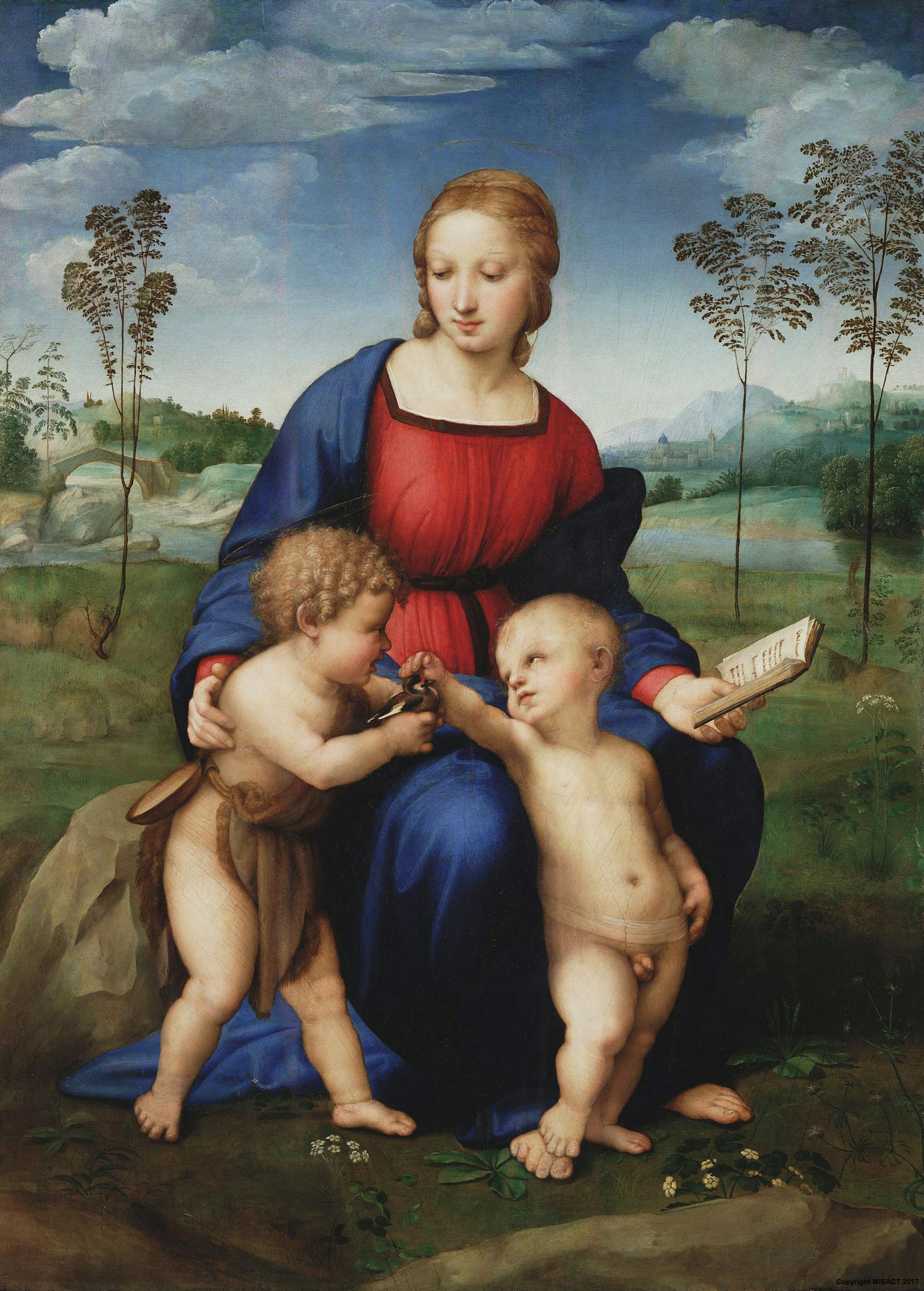 Mary Christ And The Young John The Baptist Known As The Madonna