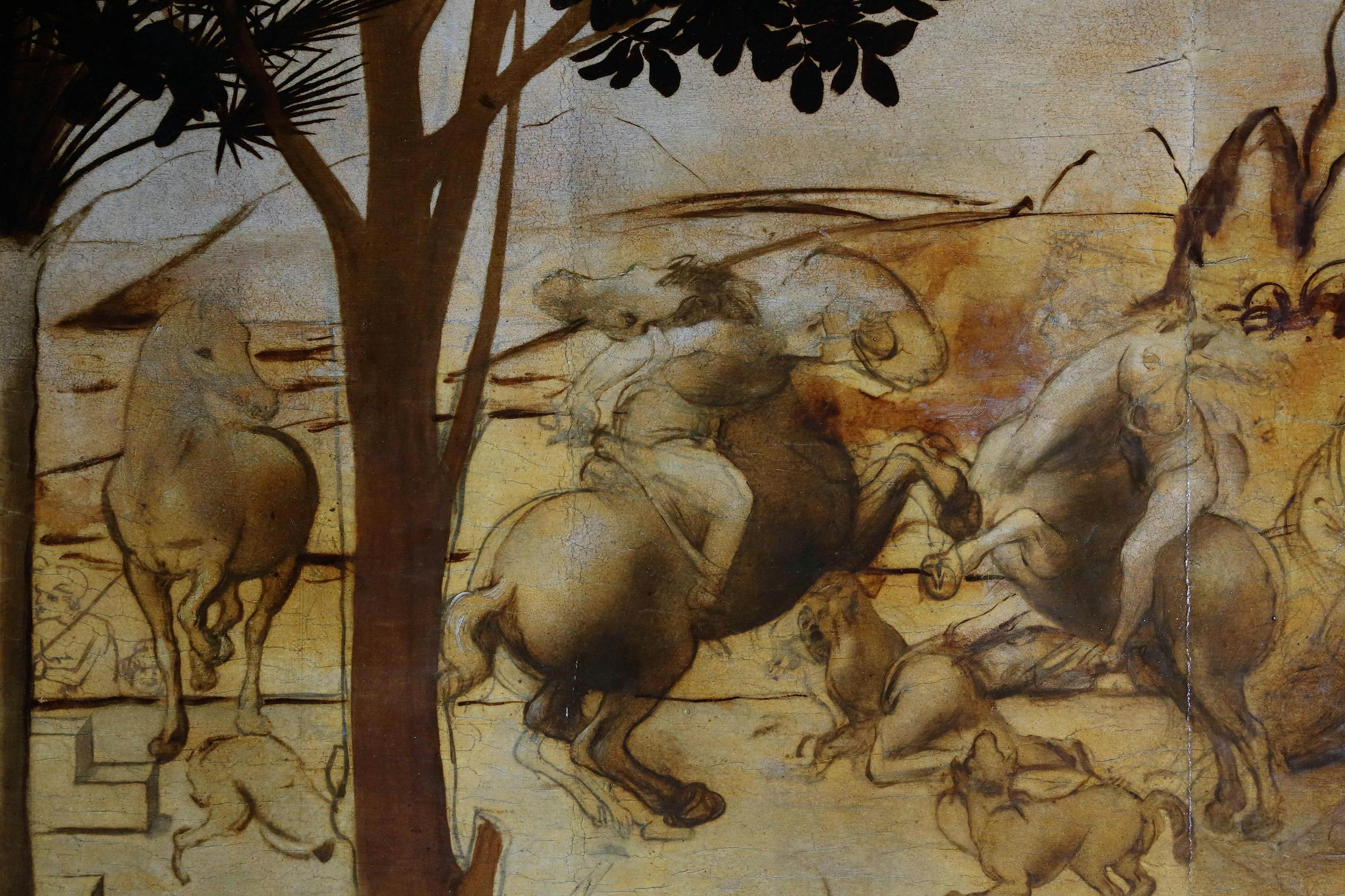 13. Leonardo da Vinci, Adorazione dei Magi, dettaglio dello sfondo 