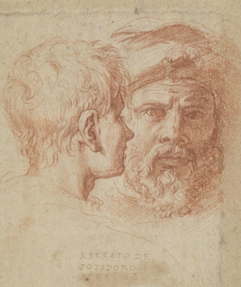 Two male heads (Self-portrait with friend?)