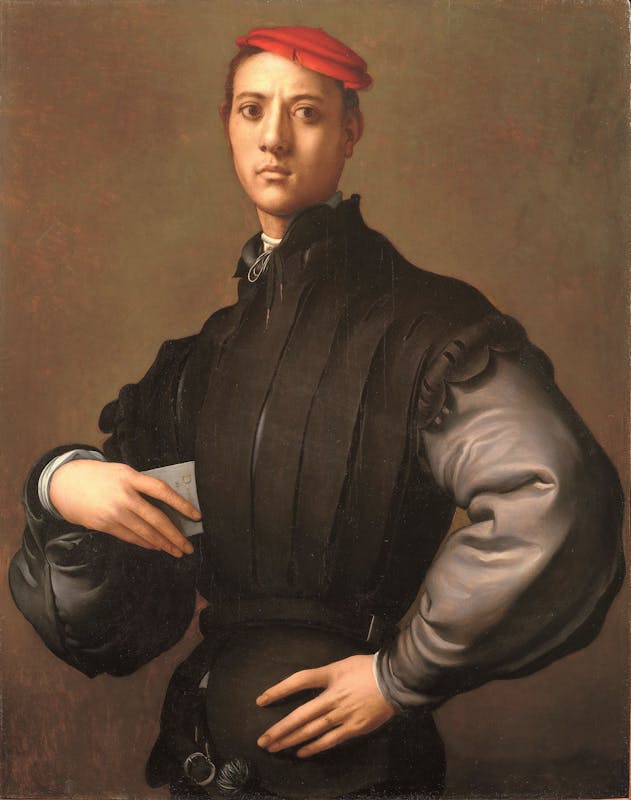 Jacopo da Pontormo (Pontorme, Empoli 1494 – Firenze 1557) Ritratto di giovane uomo con berretto rosso (Carlo Neroni?) 1530 circa Olio su tavola Collezione privata