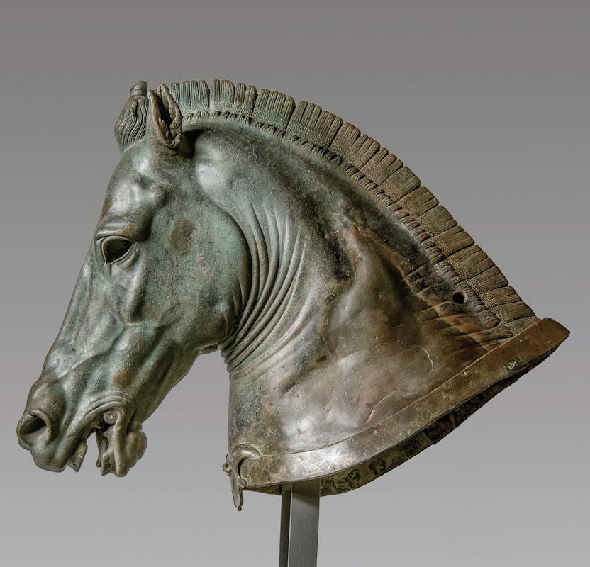 Protome di cavallo “Medici Riccardi”, 340-330 a.C. Bronzo fuso, un tempo dorato a lamina e a foglia Firenze, Museo Archeologico Nazionale
