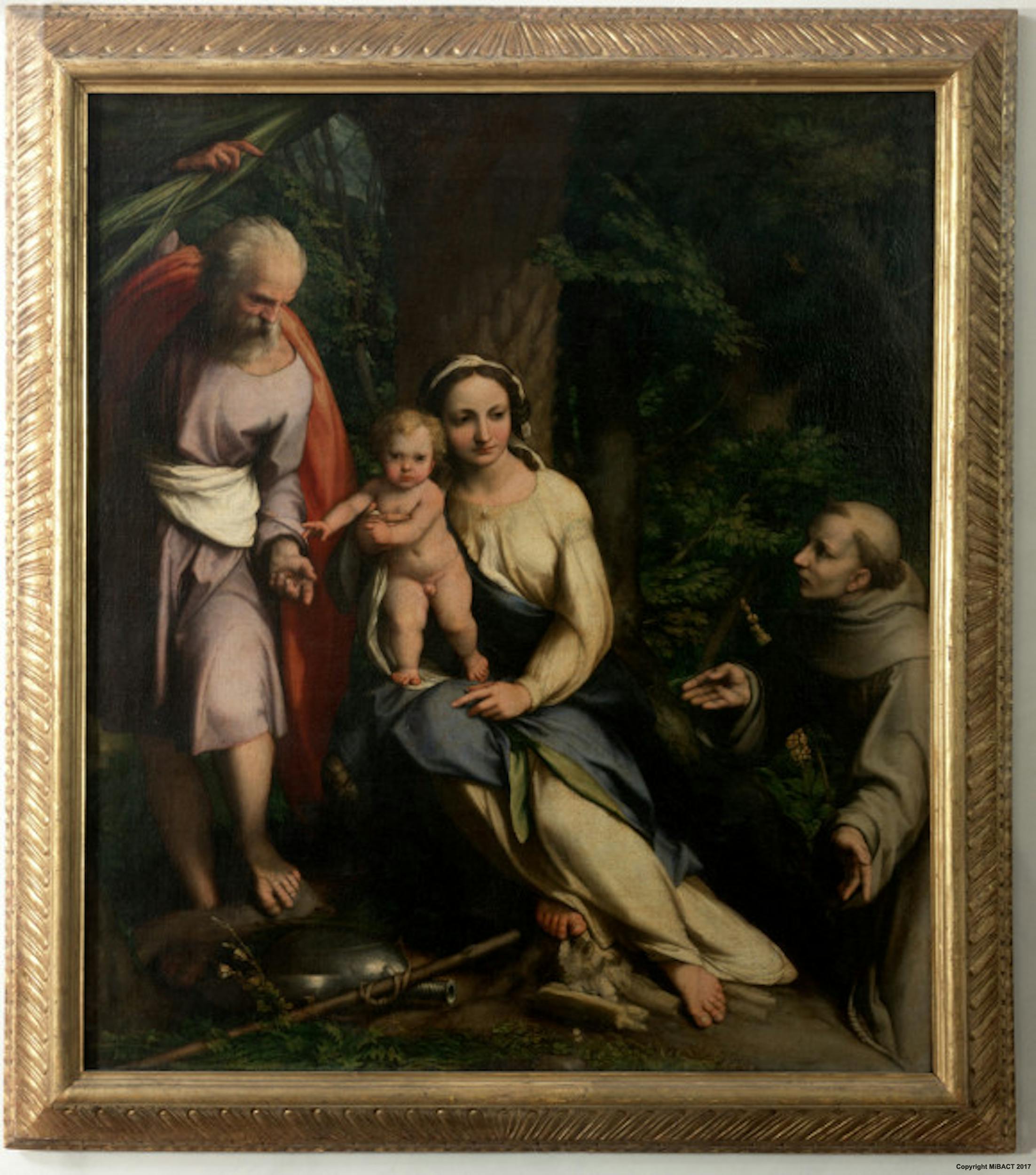 Riposo Durante La Fuga In Egitto Con San Francesco Di Antonio Allegri Detto Il Correggio Opere Le Gallerie Degli Uffizi
