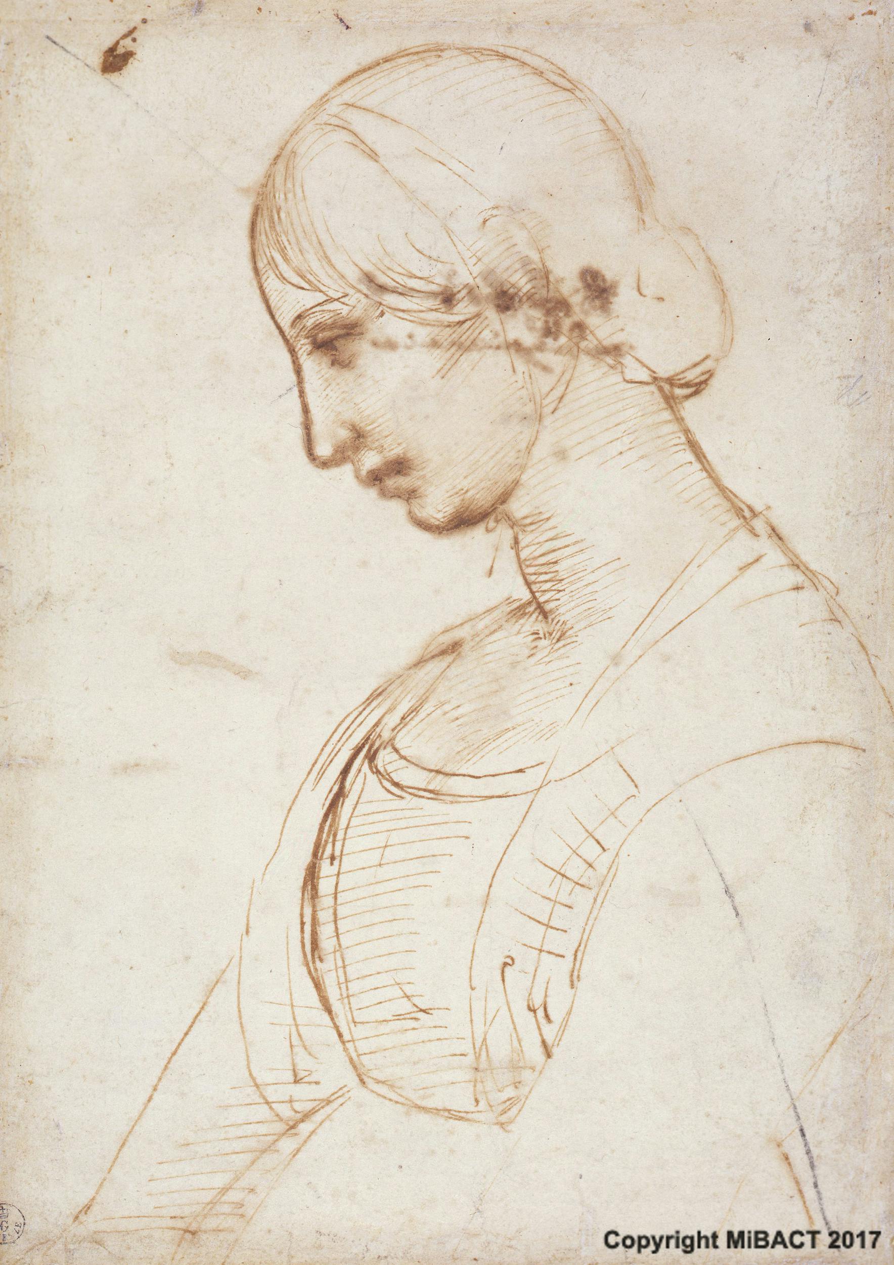 Half Length Photo Example Half-length portrait of a woman in profile by Raphael | Artworks ...