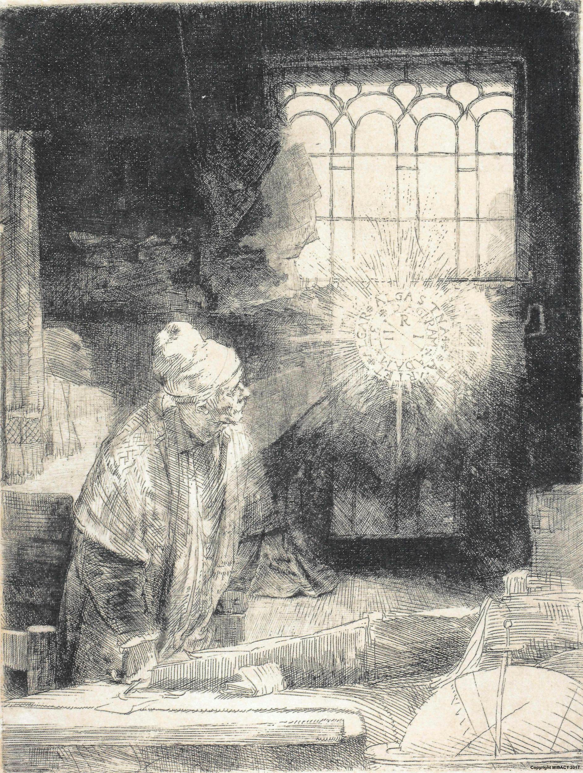a scholar in his study by rembrandt