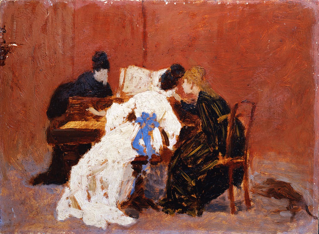 "Lessico femminile" Federico Zandomeneghi Al pianoforte Galleria d’arte moderna di Palazzo Pitti, Gallerie degli Uffizi, Firenze