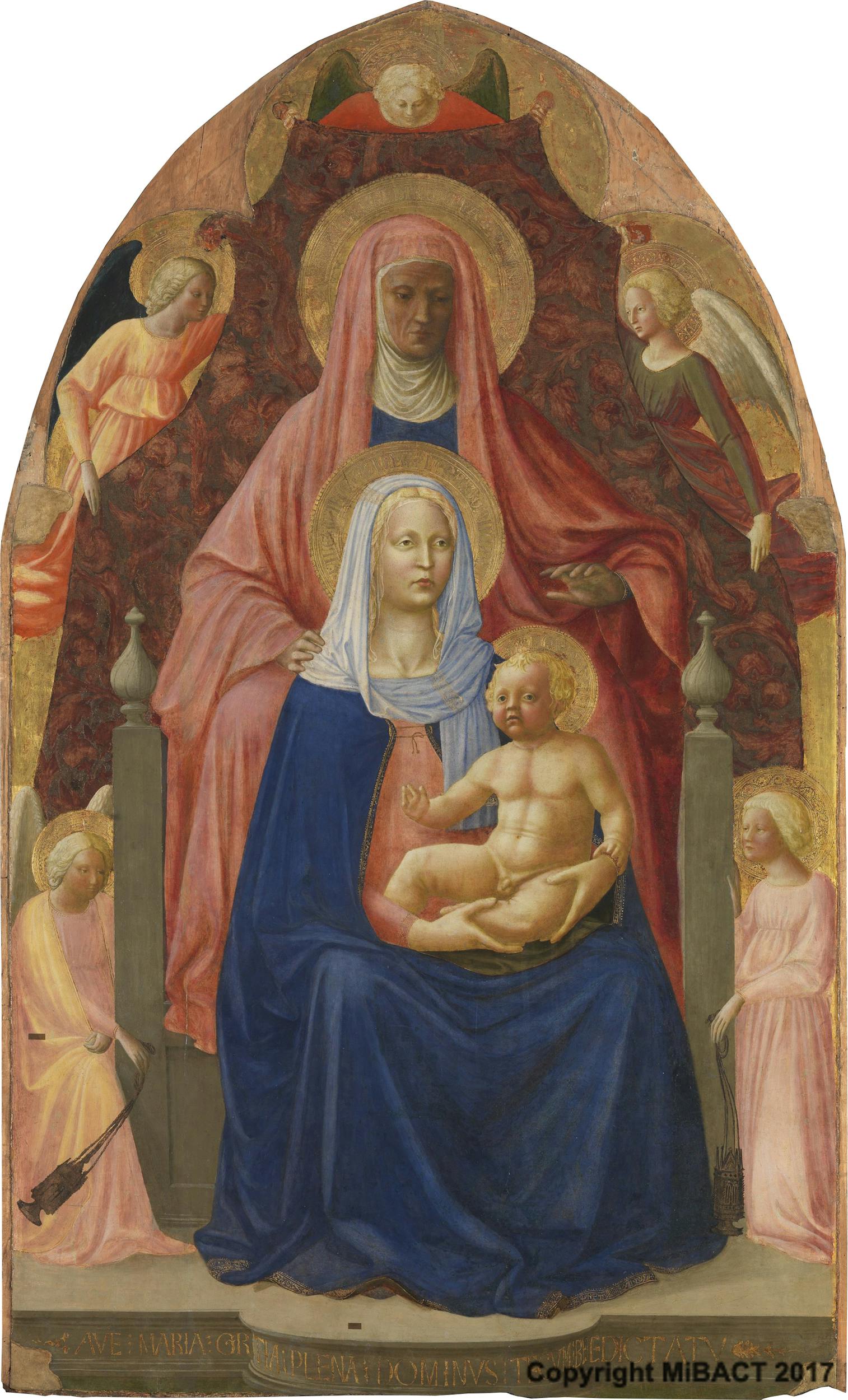 St. Anne, Madonna and Child, five angels (called ‘Sant'Anna Metterza’) Artworks Uffizi Galleries St. Anne, Madonna and Child, five angels (called ‘Sant'Anna Metterza’) Artworks Uffizi Galleries