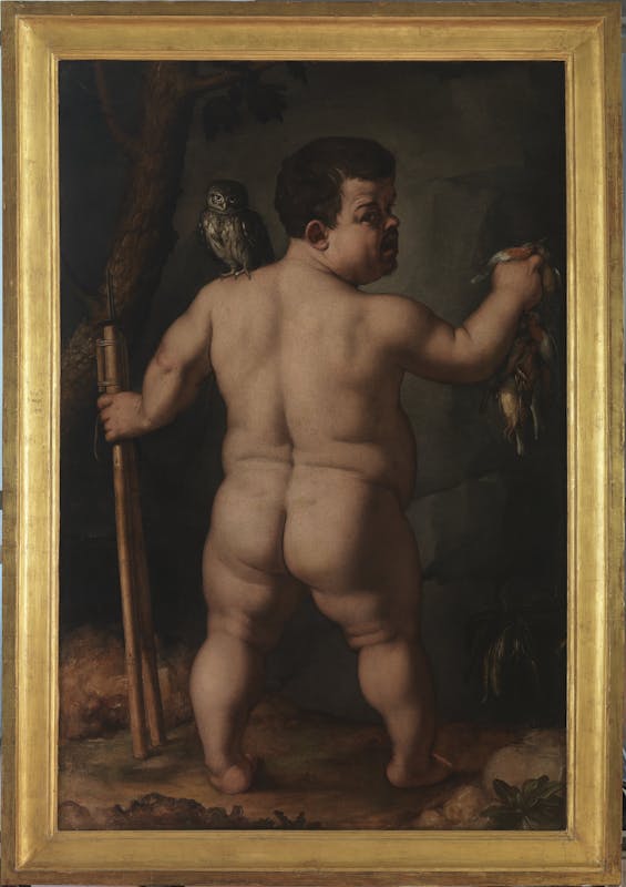 Agnolo di Cosimo detto Bronzino (Italia, Firenze 1503 – 1572) "Ritratto del Nano Morgante"  olio su tela  149 x 98 cm (Altezza x Larghezza)  1553 circa