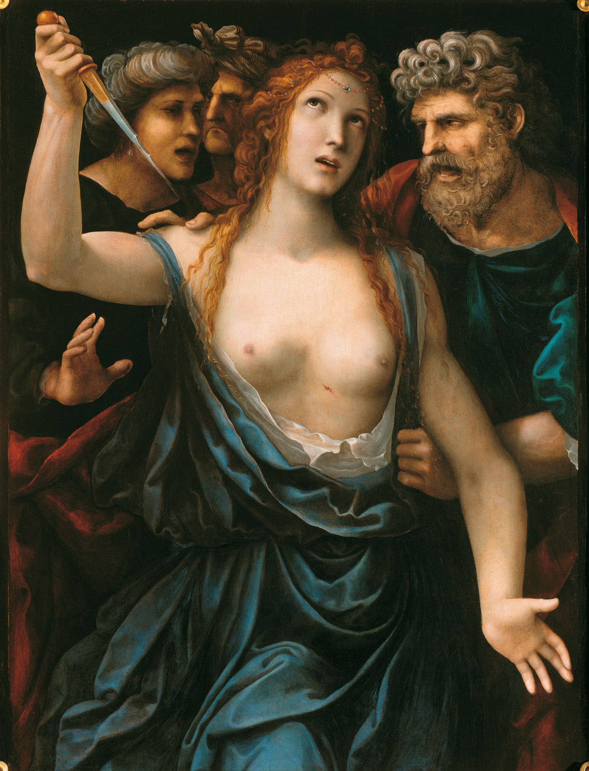 Giovanni Antonio Bazzi, detto Sodoma (Vercelli, 1477-Siena, 1549) Lucrezia romana post 1517 olio su tavola Galleria Sabauda, Torino | Giovanni Antonio Bazzi, known as Sodoma (Vercelli, 1477-Siena, 1549) Lucrezia romana after 1517 oil on wood Galleria Sabauda, Turin