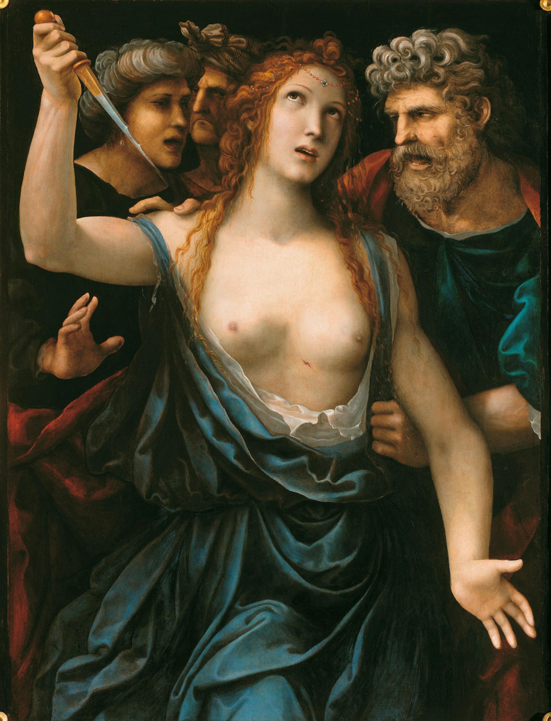 Giovanni Antonio Bazzi, detto Sodoma (Vercelli, 1477-Siena, 1549) Lucrezia romana post 1517 olio su tavola Galleria Sabauda, Torino | Giovanni Antonio Bazzi, known as Sodoma (Vercelli, 1477-Siena, 1549) Lucrezia romana after 1517 oil on wood Galleria Sabauda, Turin