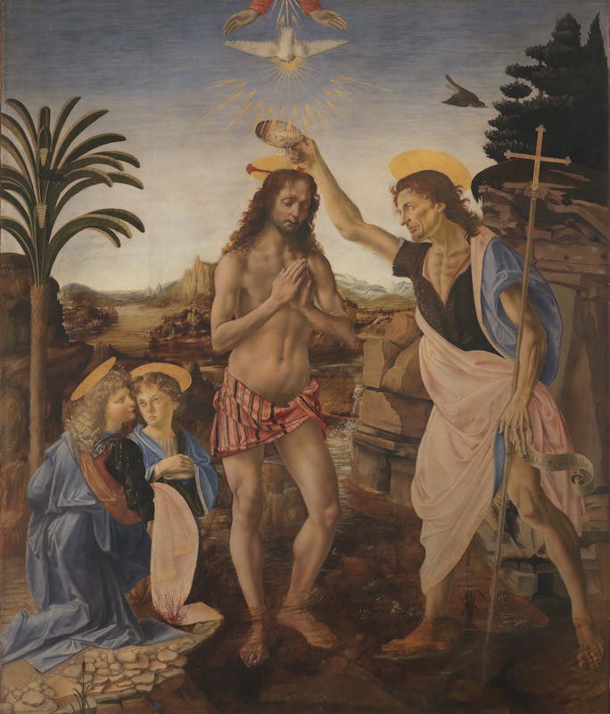 The Baptism Of Christ By Verrocchio And Leonardo Artworks