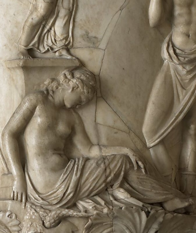 Ifigenia, dettaglio del Vaso Medici 1 secolo a.C., Uffizi, verone