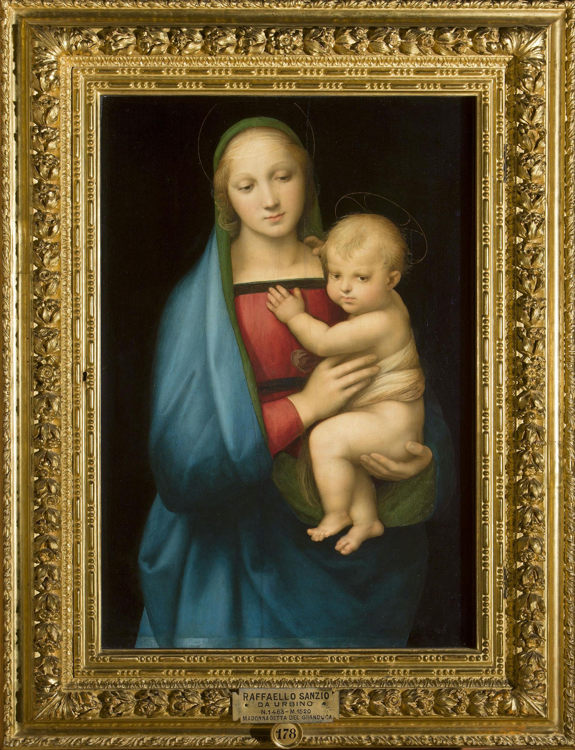 ) Raffaello Madonna con il bambino (Madonna del Granduca) 1506-1507 olio su tavola di pioppo/ oil on poplar panel Firenze, Gallerie degli Uffizi, Galleria Palatina
