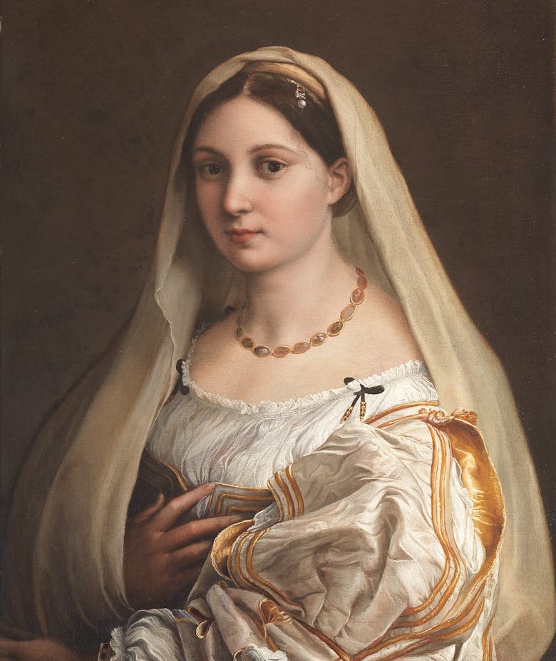 Raphael and the jewels in the Uffizi Gallery: Elisabetta Gonzaga, Maddalena Doni and the Woman with the Veil