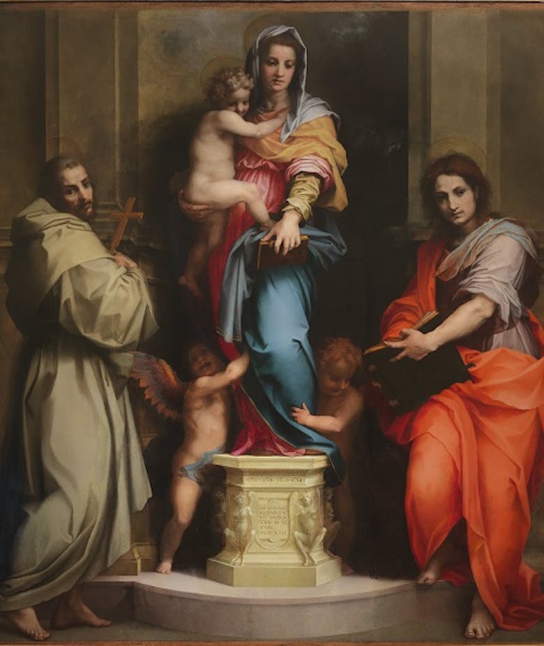 Madonna con Bambino tra San Francesco d'Assisi e San Giovanni Evangelista ('Madonna delle Arpie')