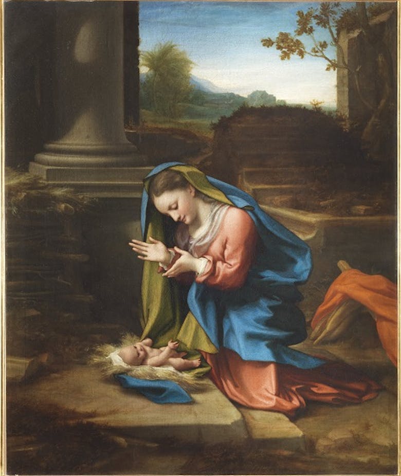Madonna in adorazione di Gesù Bambino