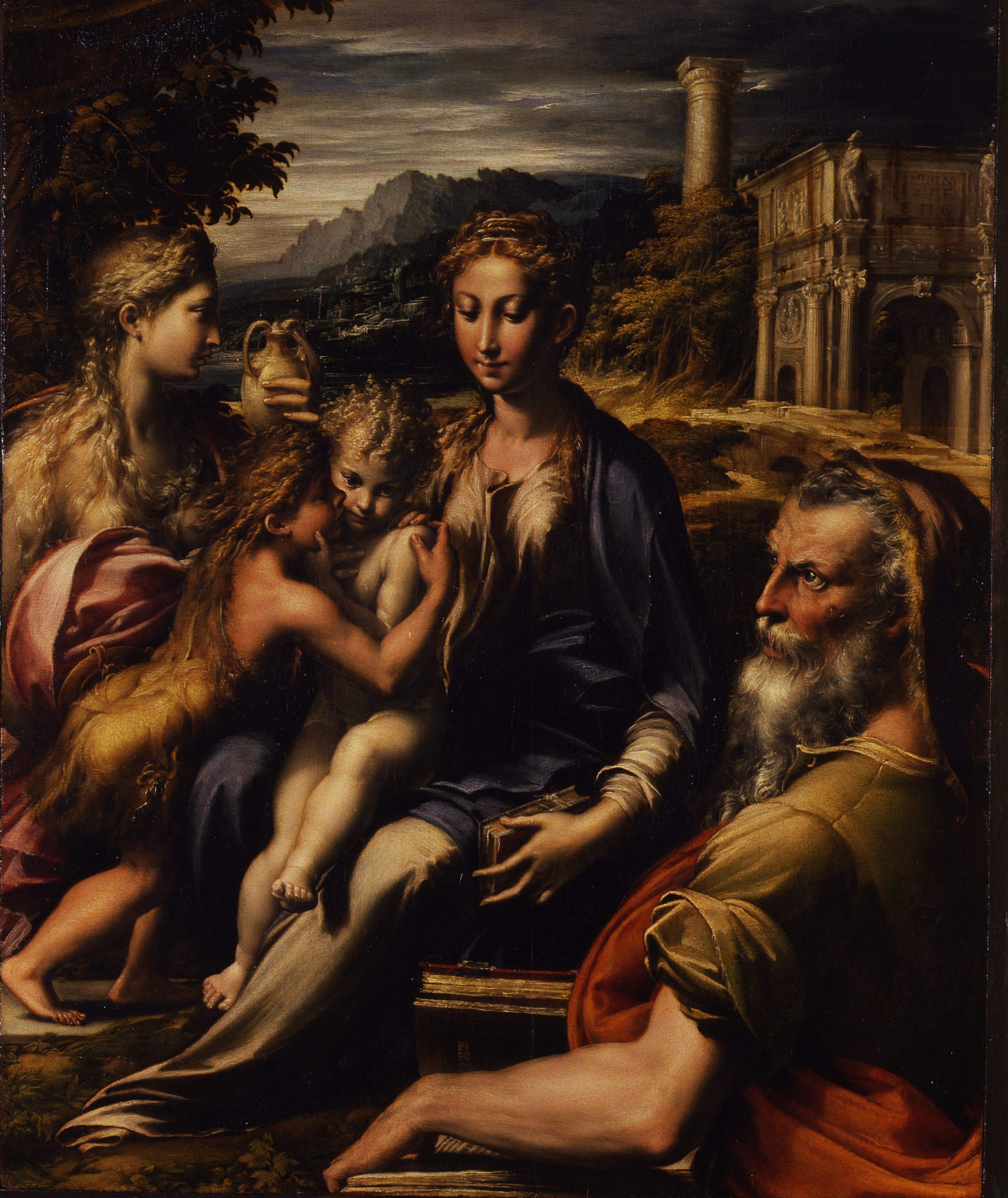 Virgin with Child, St John Evangelist, Magdalene and Zachariah by