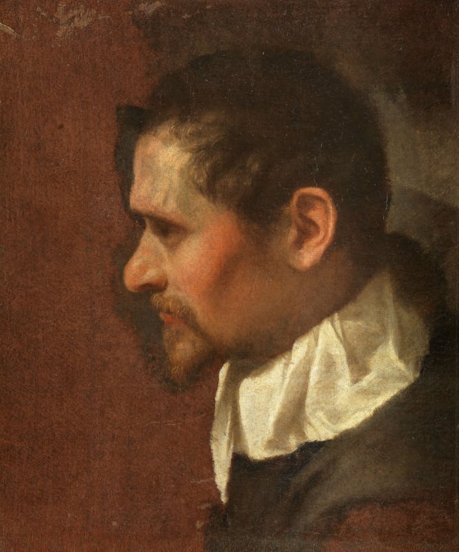 Annibale Carracci, Self-Portrait in Profile, ca. 1590/91, oil on canvas, 46.5 x 39.6. Florence, Uffizi Gallery (inv. 1890, no. 1797).
