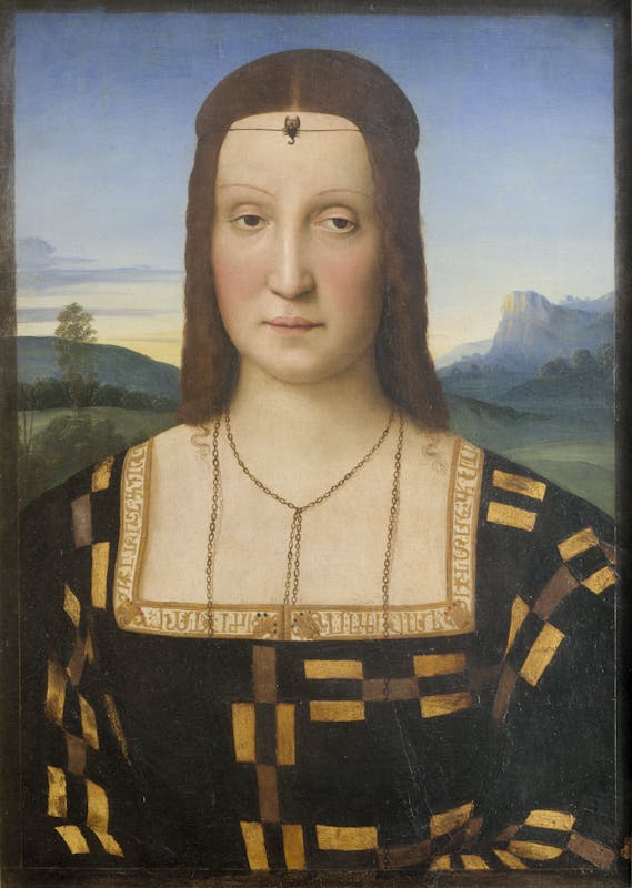 Raffaello, Ritratto di Elisabetta Gonzaga, 1500-1506, Firenze, Gallerie degli Uffizi.