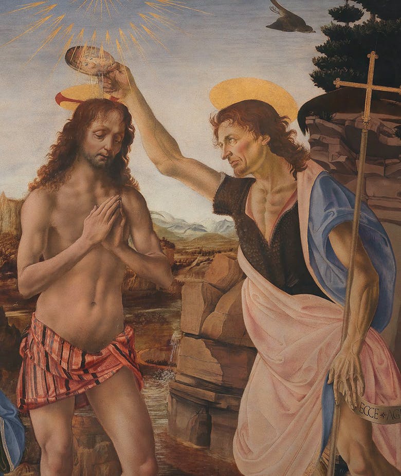 The Baptism Of Christ By Verrocchio And Leonardo Artworks