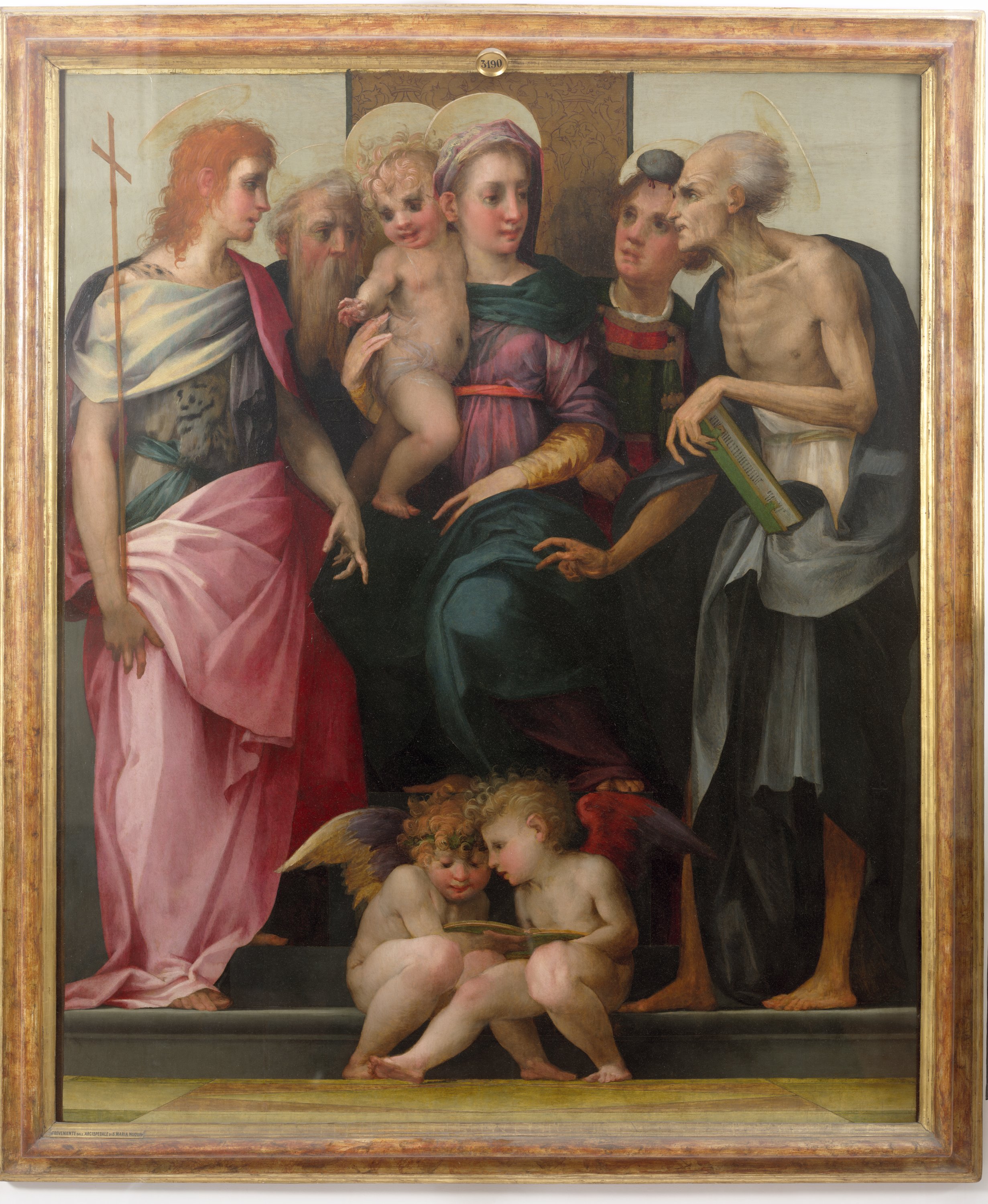 Madonna con Bambino, San Giovanni Battista, Sant'Antonio abate, Santo