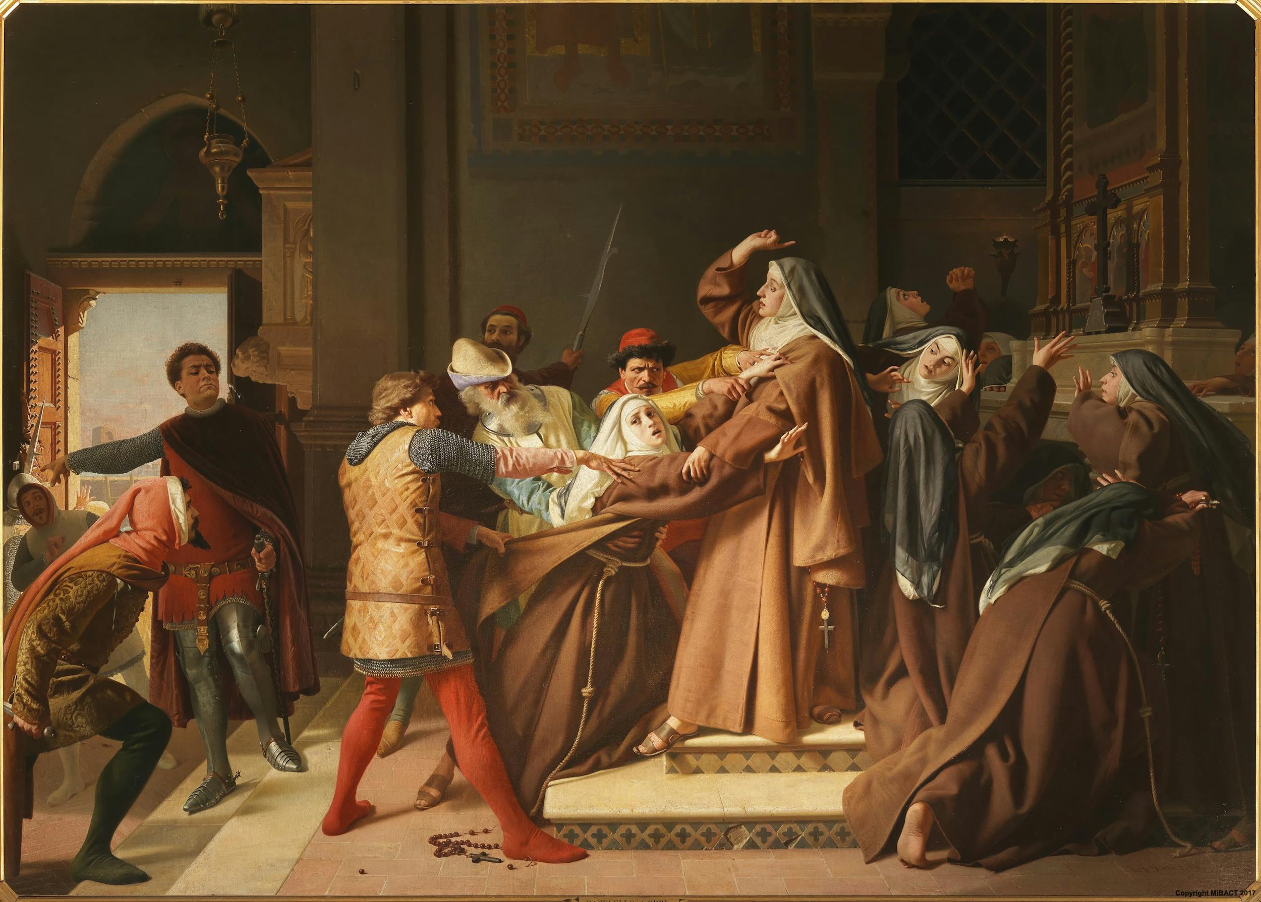 Piccarda Donati, kidnapped from the convent of Santa Chiara as ordered