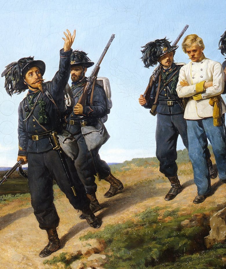 Sharpshooters leading Austrian prisoners