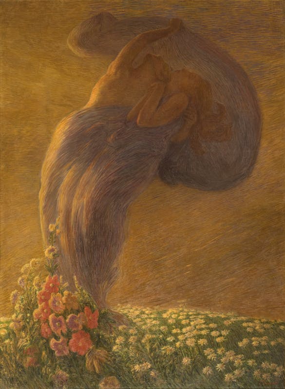 Gaetano Previati (Ferrara, 1852 – Lavagna, 1920) Il sogno 1912 olio su tela, 225 x 165 cm Svizzera, Collezione privata 