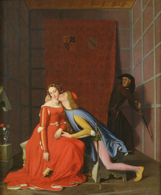 Jean-Auguste-Dominique Ingres (Montauban, 1780 – Paris, 1867) Paolo e Francesca sorpresi da Gianciotto 1819 olio su tela, 50,3 x 40,7 cm Angers, Musée des Beaux-Arts