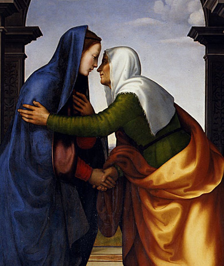 Visitation (In the predella: Episodes from the Infancy of Christ)