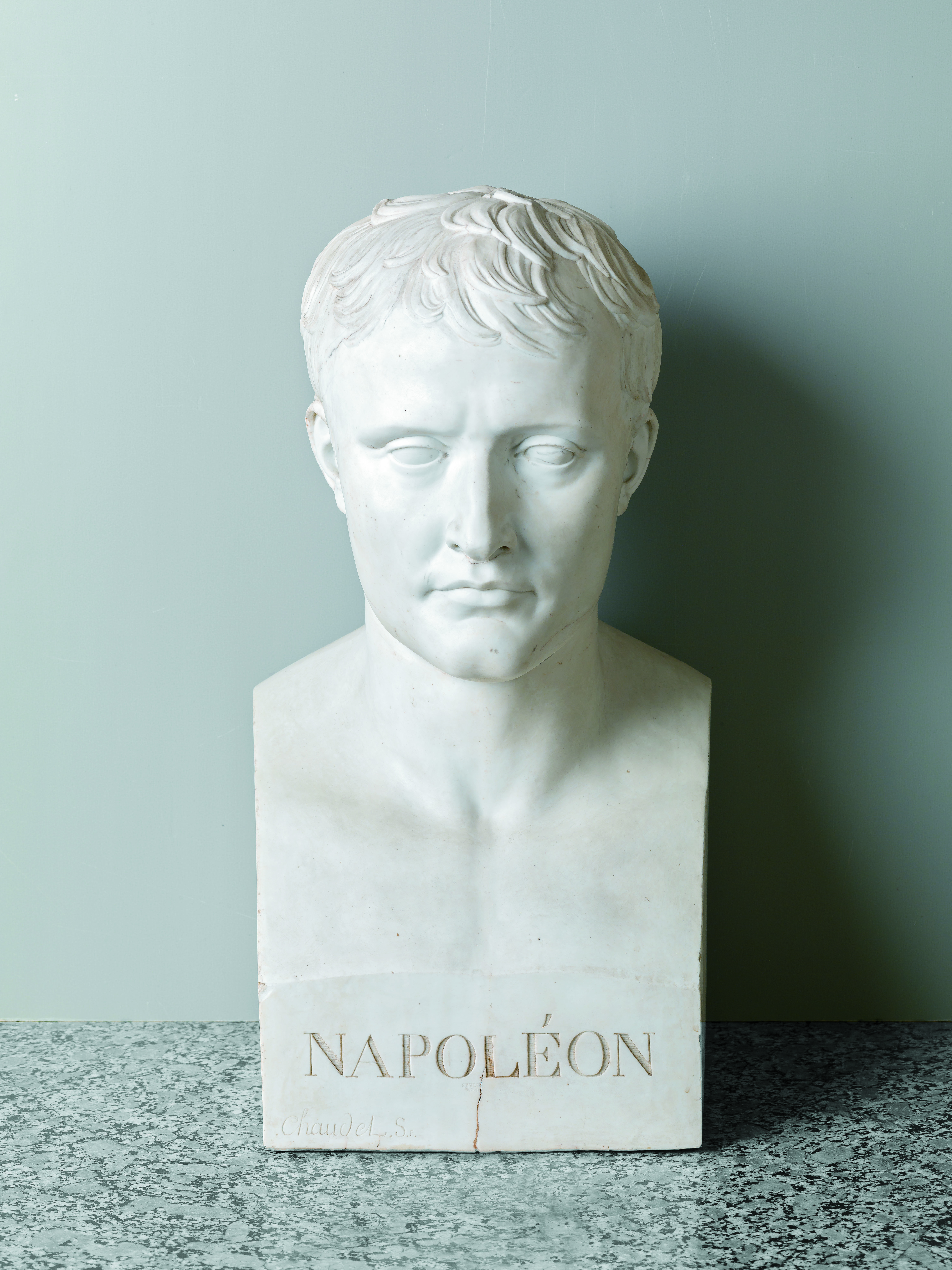 Bronze Verde Riproduzione Busto Napoleon Cappotto Colore 7,5/5/3 cm 