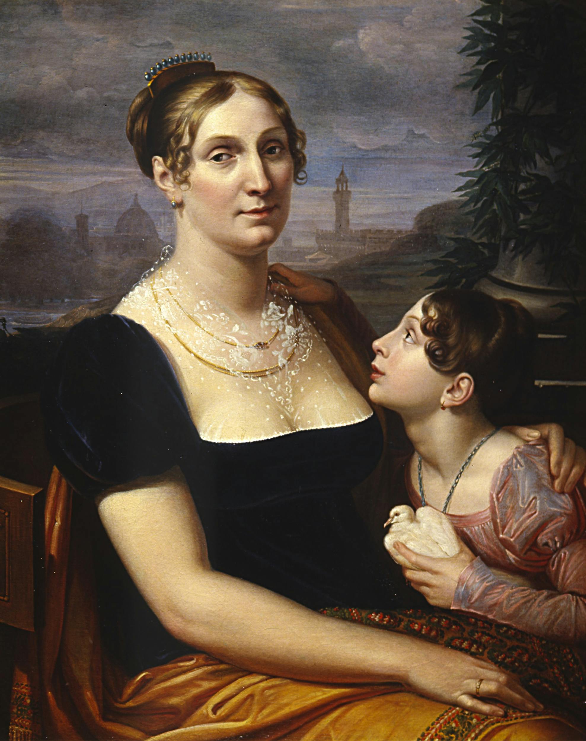 Giuseppe Bezzuoli, Elisa Baciocchi Bonaparte con la figlia Elisa Napoleona
