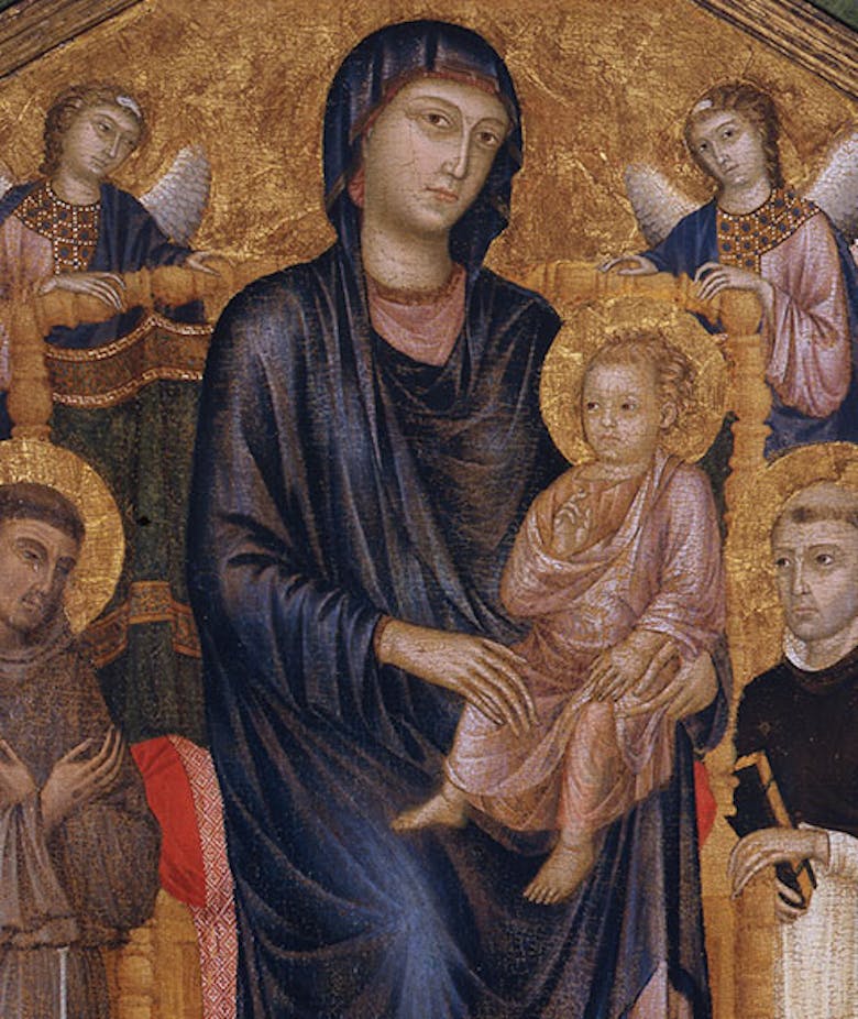Madonna col Bambino in trono, due angeli e i santi Francesco e Domenico