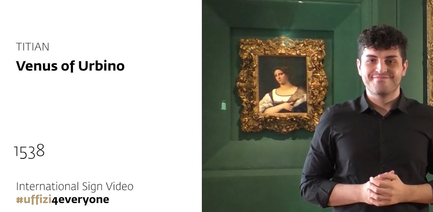 Uffizi for everyone - Internationl Signs Video | Titian, Venus of Urbino, 1538