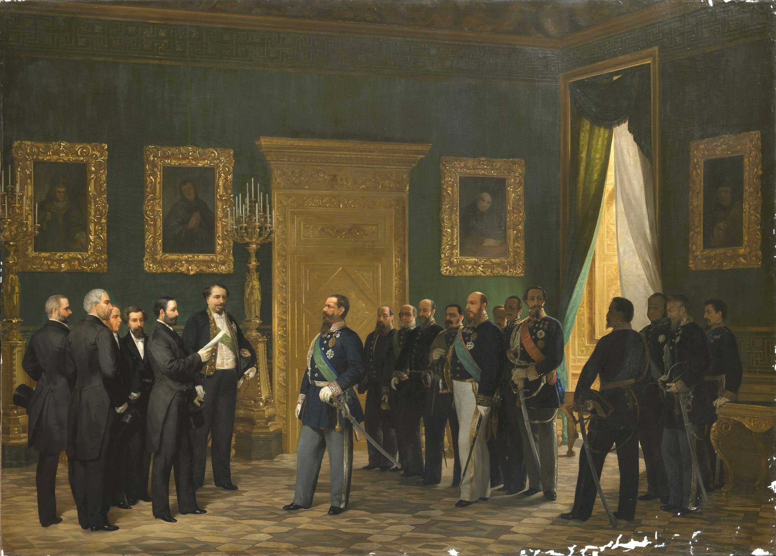 Mochi Giovanni, Vittorio Emanuele riceve gli inviati toscani con il Decreto dell'annessione della Toscana al Regno d'Italia (1859-1862)