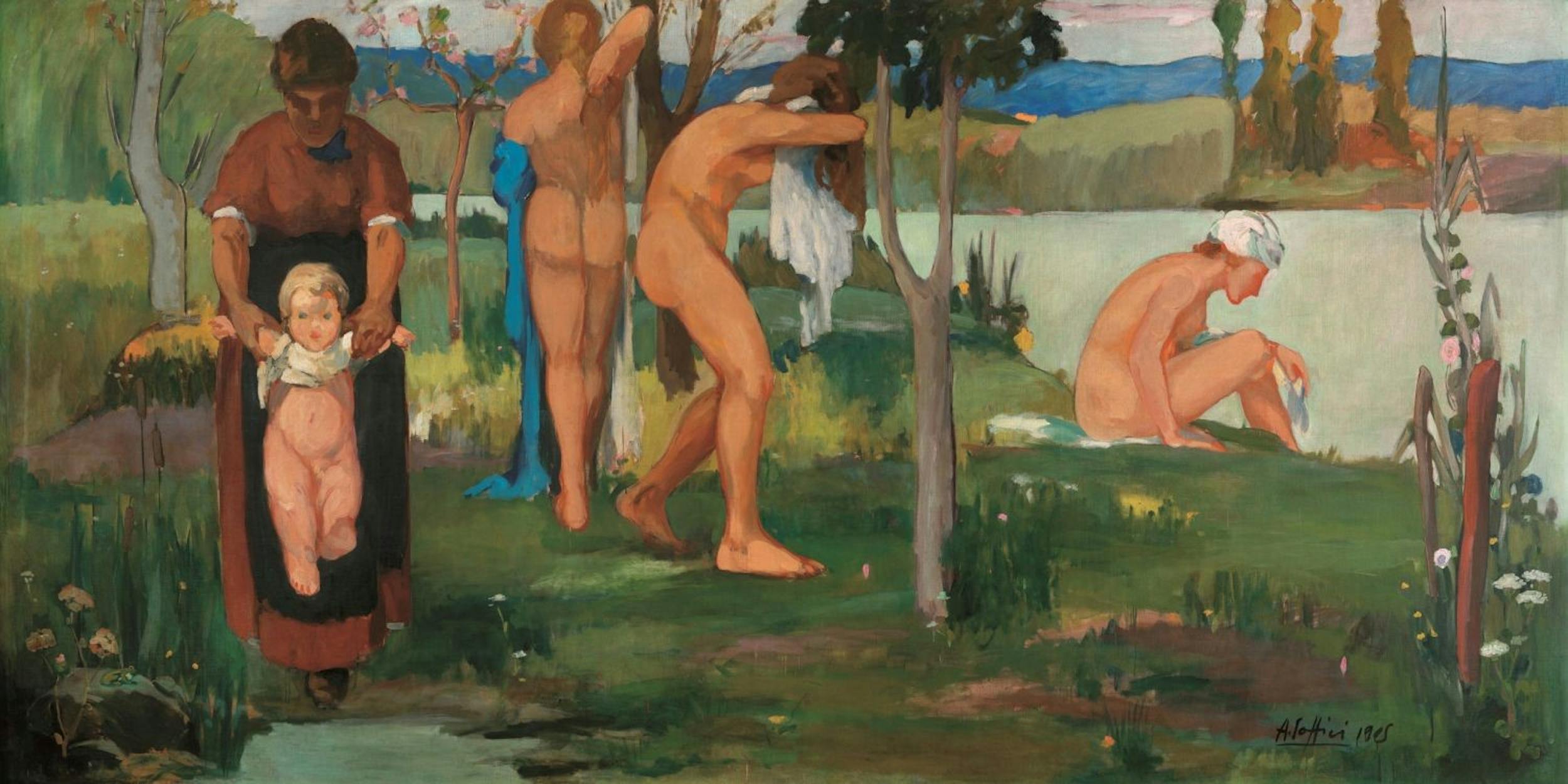 Ardengo Soffici, Il Bagno, olio su tela, 1905, Hotel delle Terme, Roncegno, collezione privata