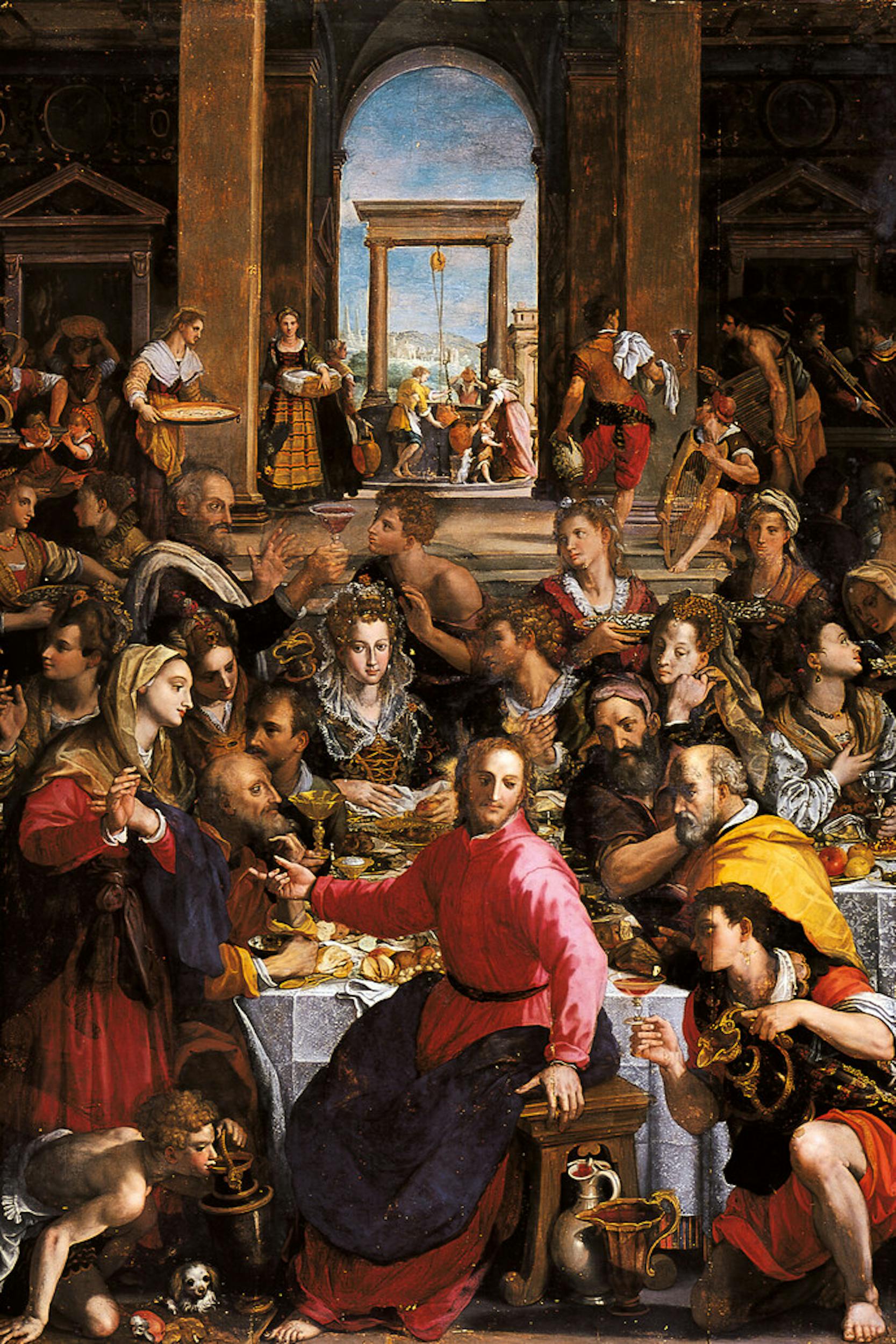 Alessandro Allori (Firenze 1535-1607) Nozze di Cana 1592-1600  olio su tavola  Firenze, chiesa di Sant’Agata, altare maggiore