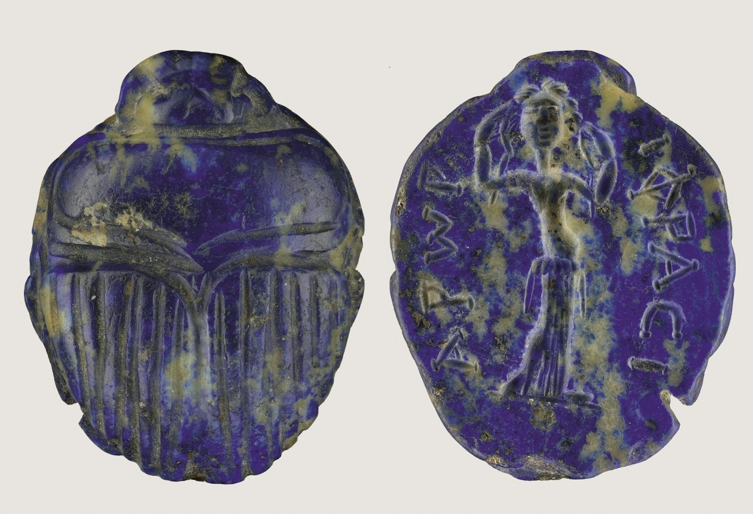 Arte greco-romana Probaskanion (amuleto)  I sec. a.C. lapislazzuli intagliato e inciso Firenze, Museo Archeologico Nazionale