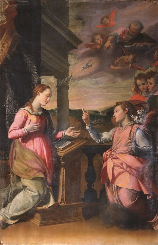 Santi di Tito (Borgo San Sepolcro 1536-Firenze 1603) Annunciazione 1575 circa Olio su tela Scrofiano (Sinalunga), oratorio della Compagnia del Santissimo Salvatore