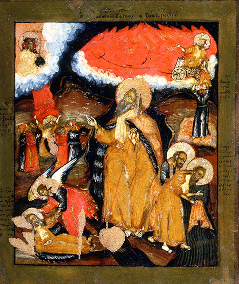 Il profeta Elia nel deserto, con scene della vita