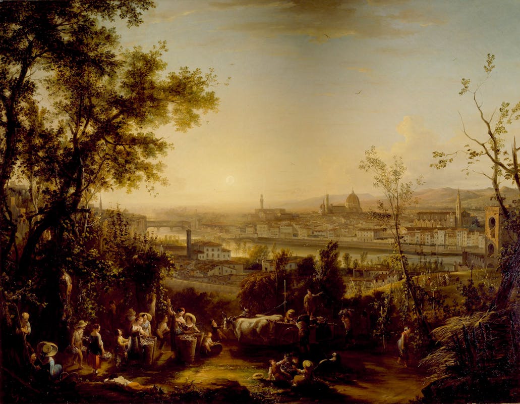 Giovanni Signorini (Firenze 1810 – 1862), Veduta di Firenze, 1856, olio su tela.  Firenze, Gallerie degli Uffizi, Galleria d'Arte Moderna