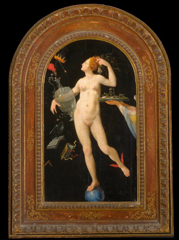 Jacopo Ligozzi (Verona 1547 – Firenze 1627), Allegoria della Fortuna, sec. XVI  secolo (1580-1599), olio su tavola. Firenze, Galleria degli Uffizi