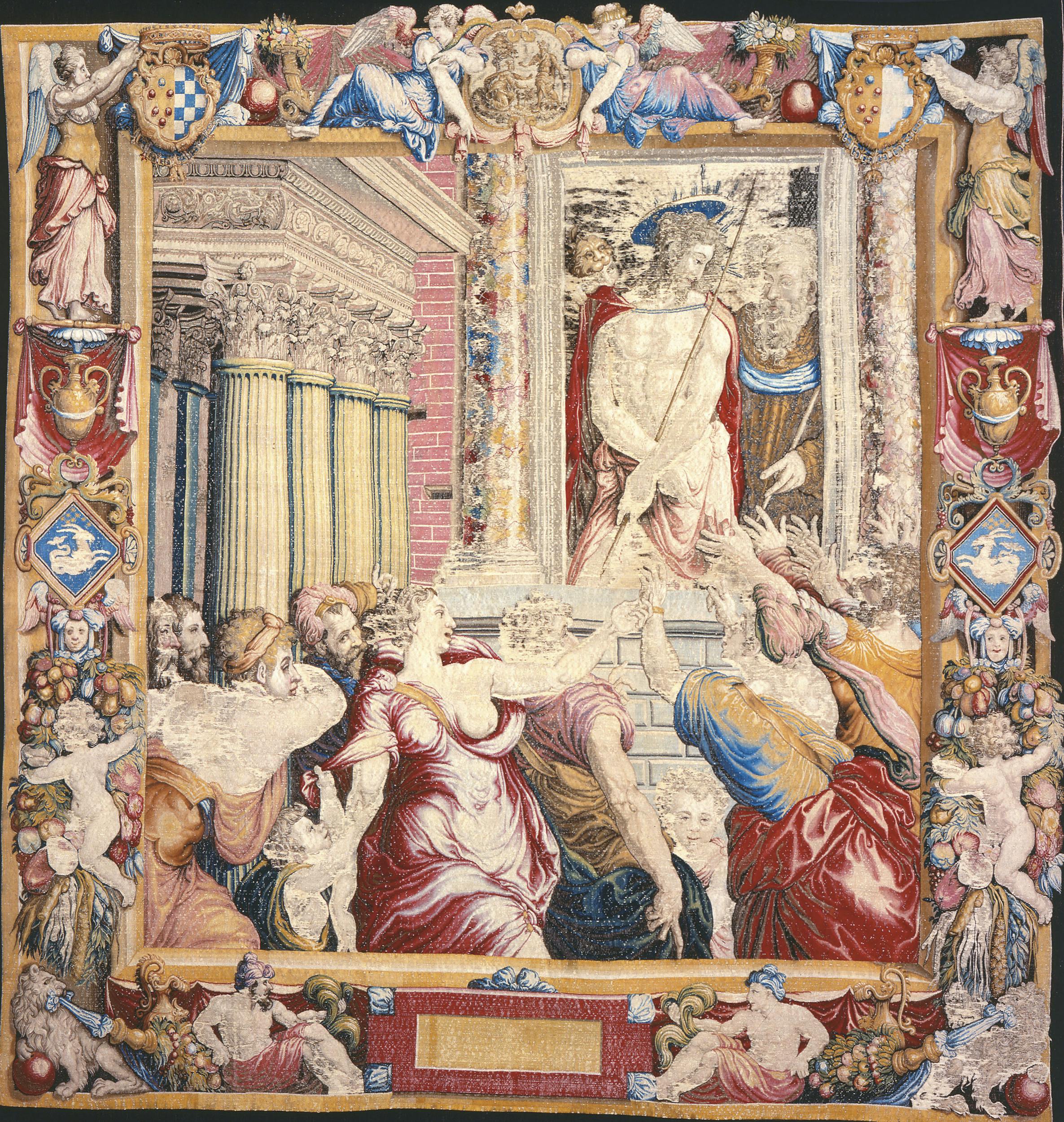 Francesco Salviati (Firenze 1510 – 1563), Ecce Homo, 1548 ante-1549  ante, seta, oro, filaticcio, stame. Firenze, Galleria degli Uffizi, Depositi