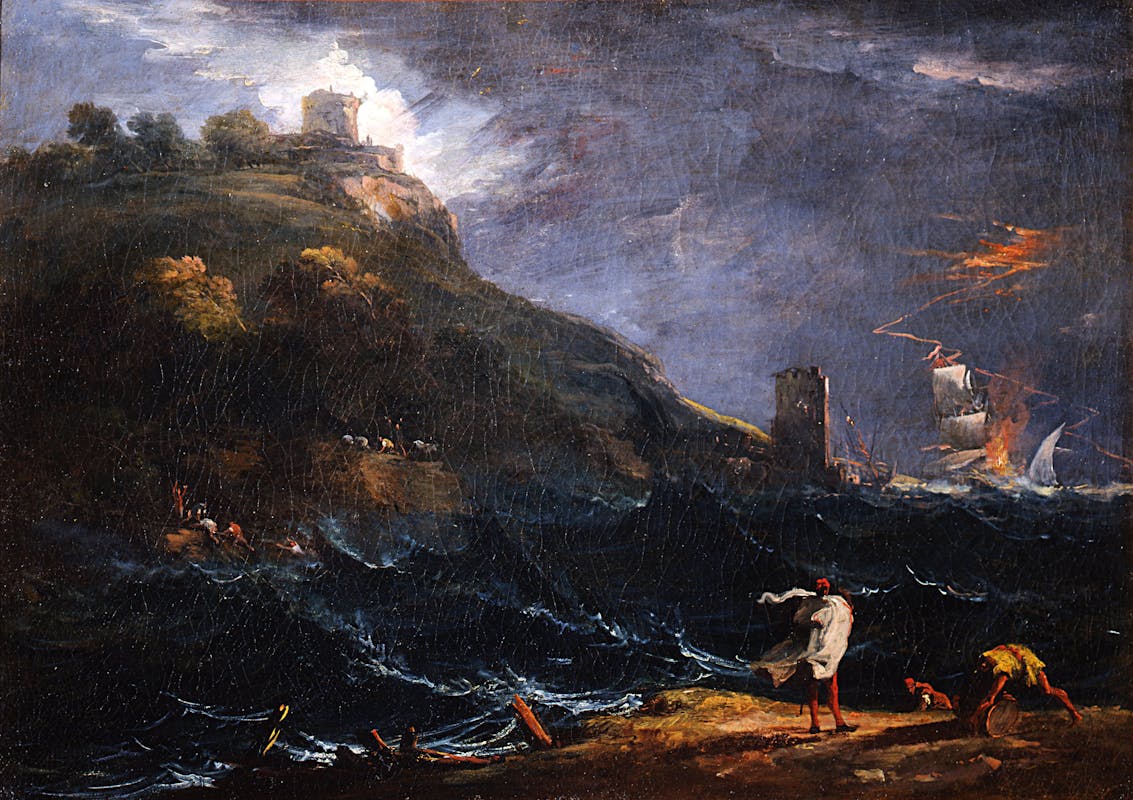 Marco Ricci (Belluno 1676 – Venezia 1730), Tempesta di mare, XVIII secolo, olio su  tela. Firenze, Gallerie degli Uffizi, Galleria Palatina ed Appartamenti Reali