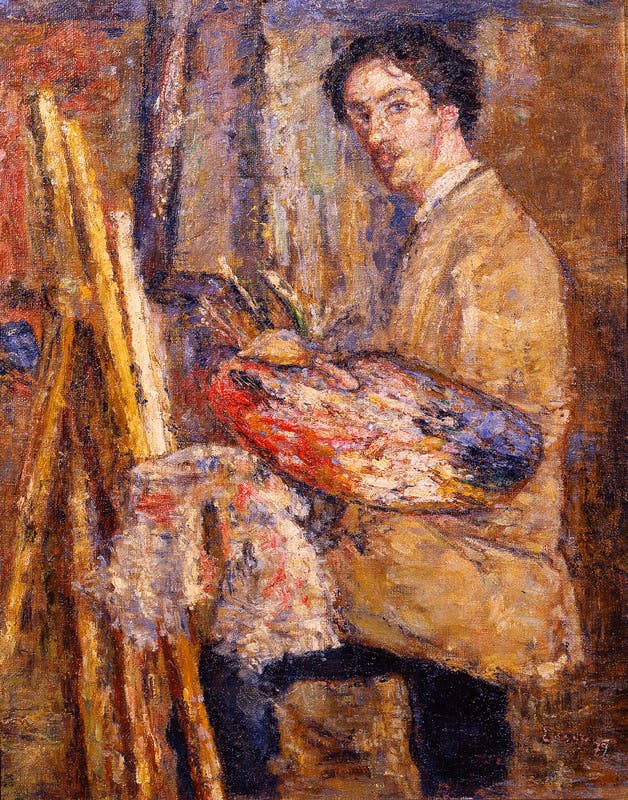 James Sidney Ensor (Ostenda, Belgio 1860 – 1949), Autoritratto di James Sidney Ensor,  1879, olio su tela. Firenze, Galleria degli Uffizi, Depositi 